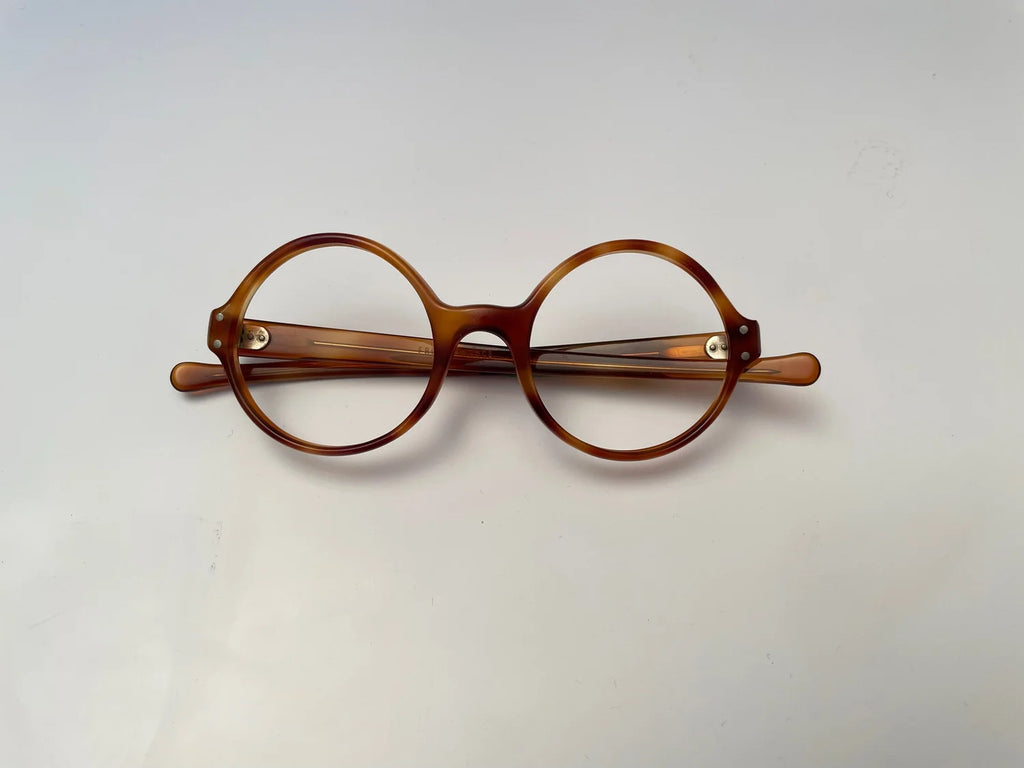Vintage blonde tortoise French round zyl frame circa 1960's